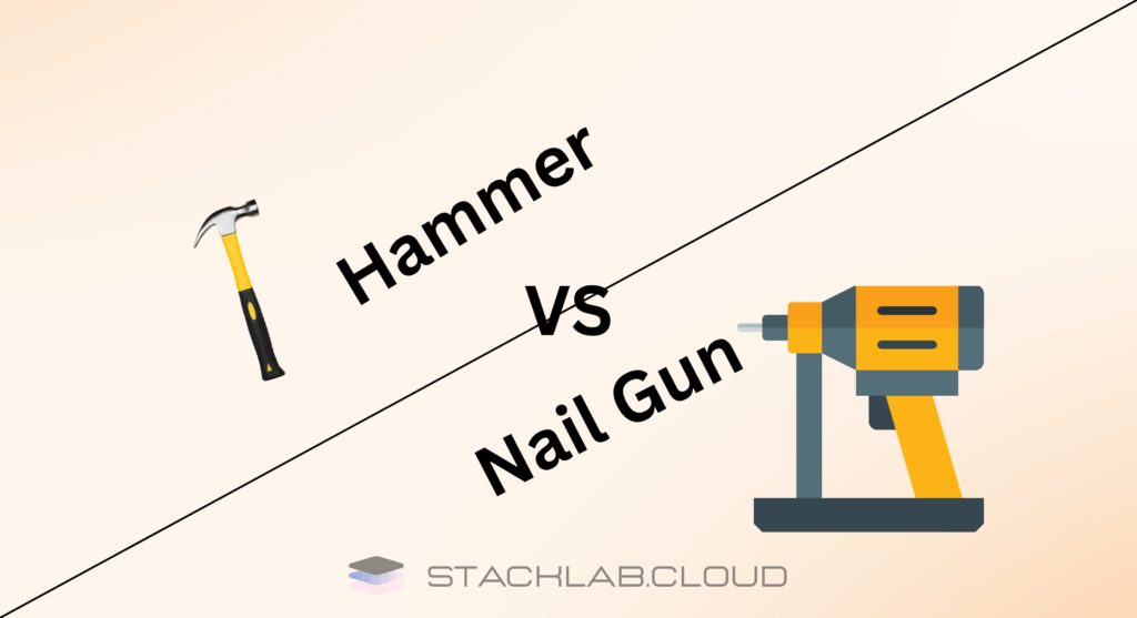 hammer vs nail gun analogy image with aws ec2